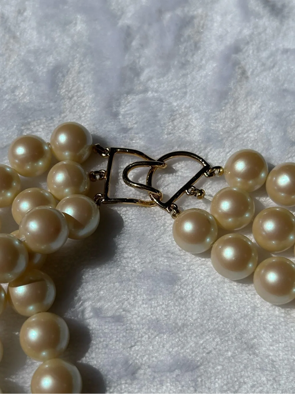Monet Triple Strand Faux Pearl Necklace - Picture 6 of 9